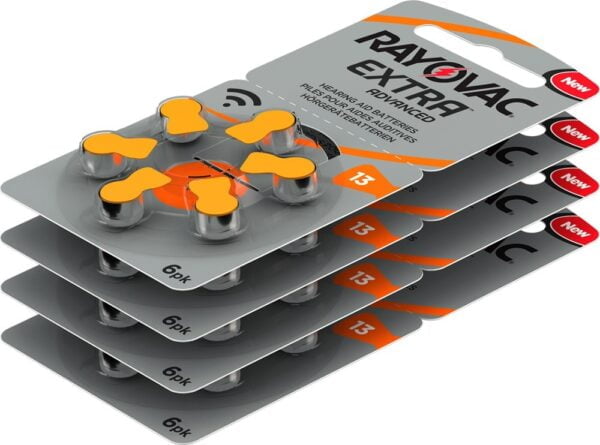 Rayovac Size 13 Hearing Aid Batteries Zinc Air Extra (pack of 6) - Image 3