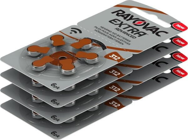 Rayovac Size 312 Hearing Aid Batteries Zinc Air Extra (pack of 6) - Image 3