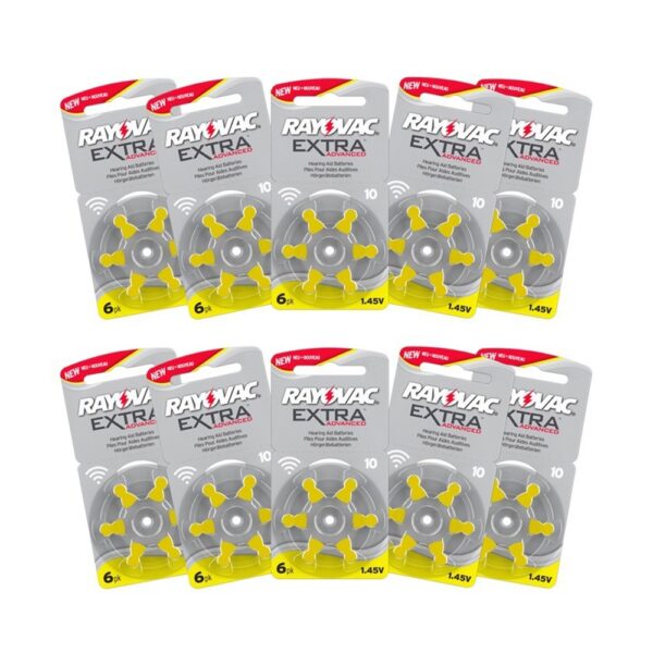 RAYOVAC Extra Hearing Aid Batteries Size 10 Box of 60