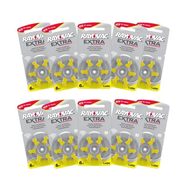 RAYOVAC Extra Hearing Aid Batteries Size 10 Box of 60