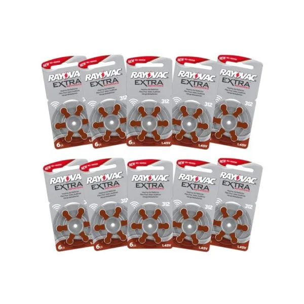 RAYOVAC Extra Hearing Aid Batteries Size 312 Box of 60