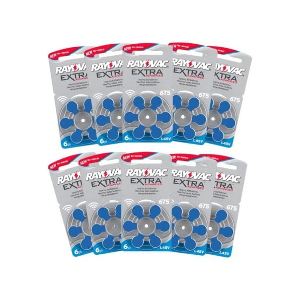 Hearing aids battery for when you travel in hearing aids in the size 675, blue.
