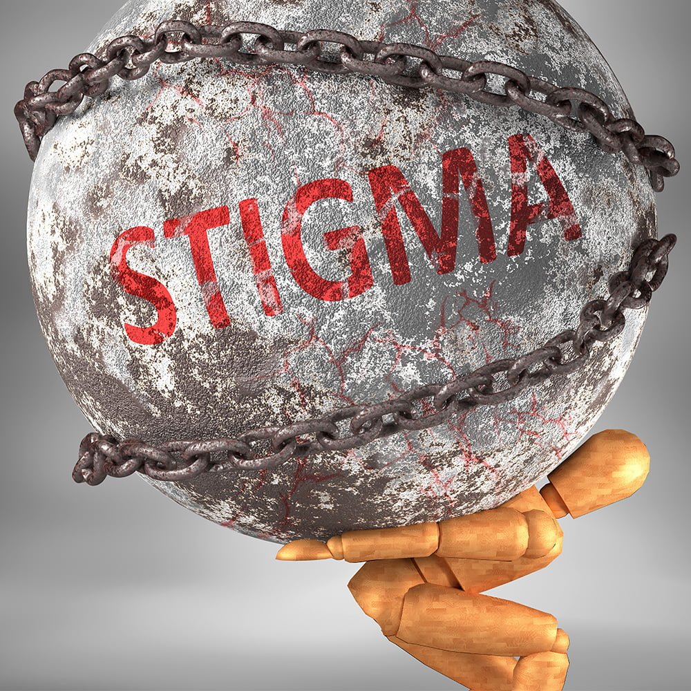 Stigma concept art illustrating stigma against deafness.