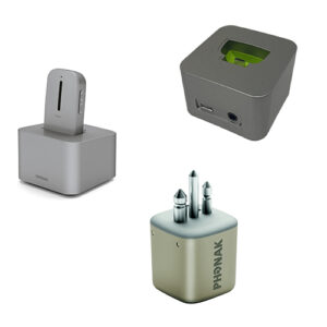 Phonak Roger Clip-On Mic Microphone 1.1, Clip-On Mic Docking Station & Roger X Receiver (Type2) Receiver Bundle